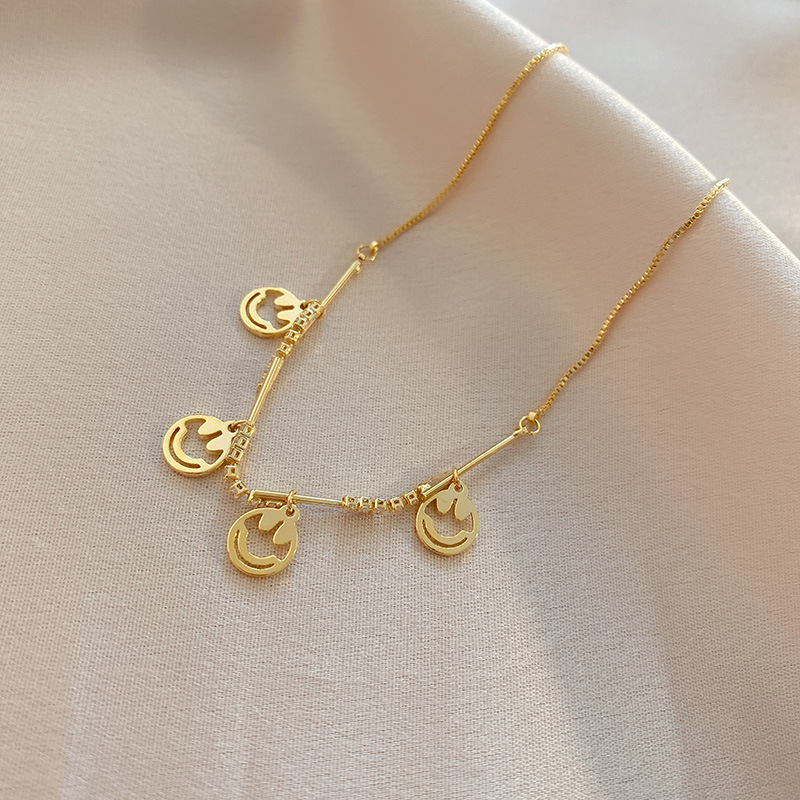 Real Gold Plating Diamond Smiley Face Bracelet