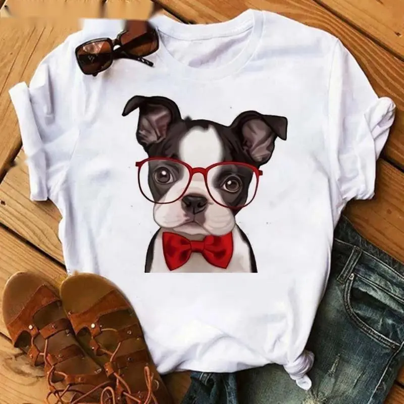 French Card Printing Short-sleeved T-shirt - Picture10-M
