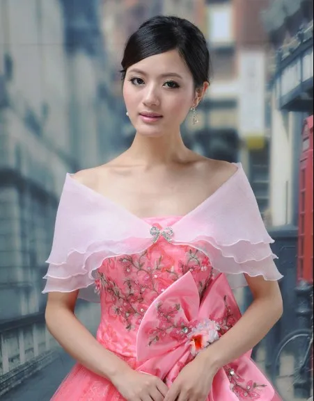 Bride White Shawl Lace Thin Wedding Dress Pink - Shop at LoveMi