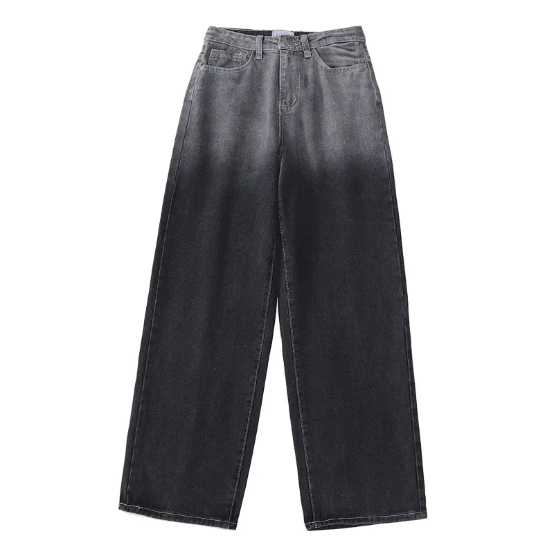 Loose Slim Straight Wide Leg Trousers - Black