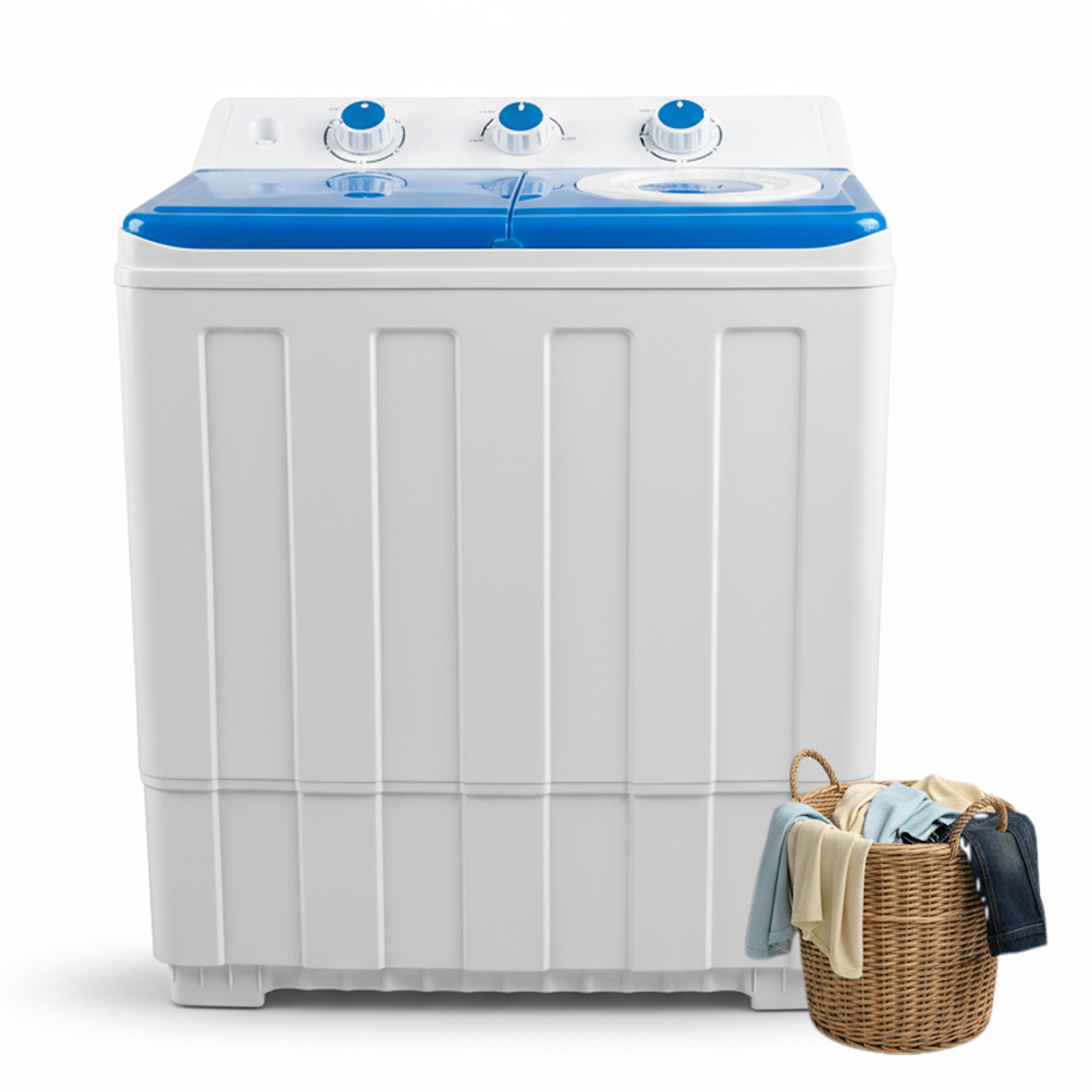 14lbs Portable Washing Machine With 9.5lbs Wash And 4.5lbs Spin, Twin Tub Washer Compact Machine With Drain Pump, Mini Portable Washer For Home, Camping, RVs, And Small Spaces, Blue