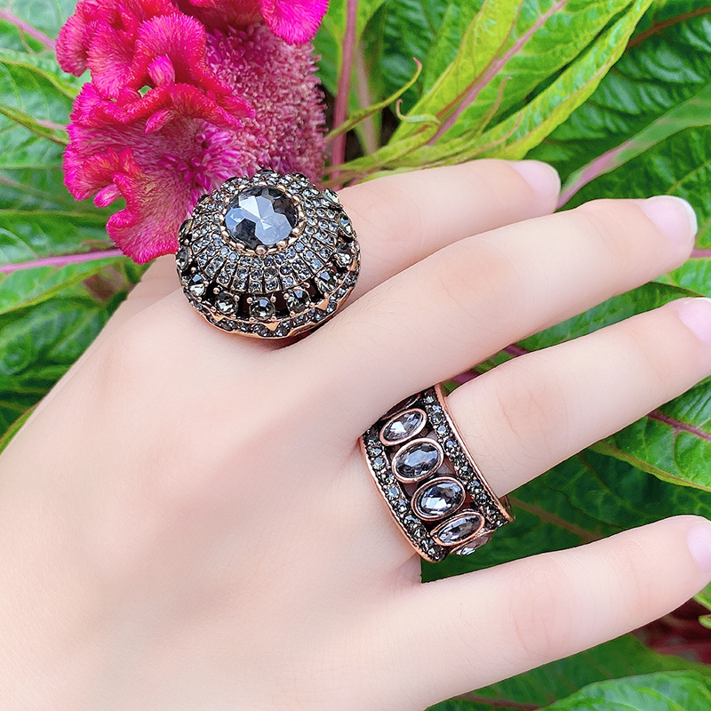 Bohemian Vintage Court Fashion Crystal Zircon Ring