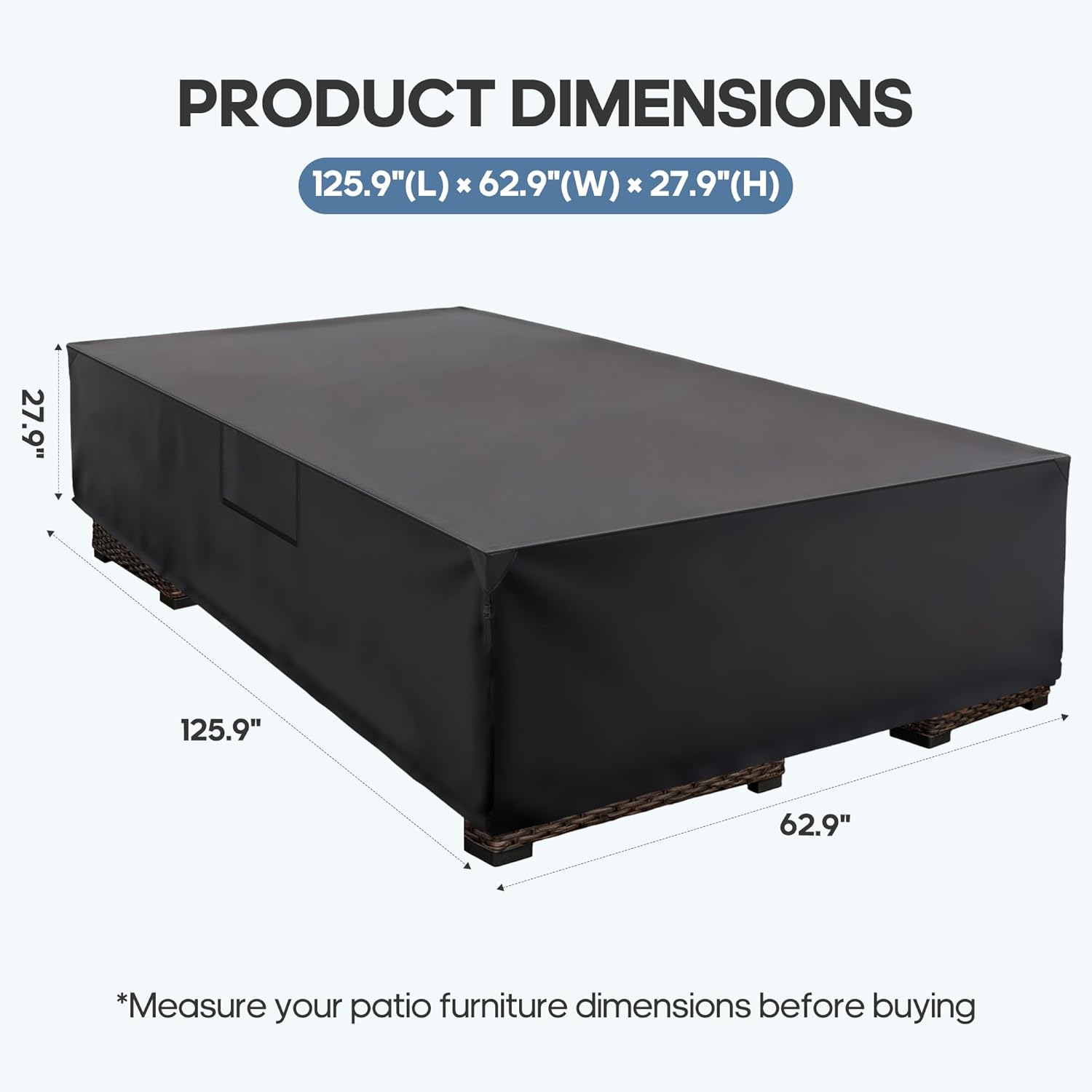 Heavy-duty Rectangular Courtyard Furniture Covers - 600D Waterproof Outdoor Dining Table And Chair Covers image 4