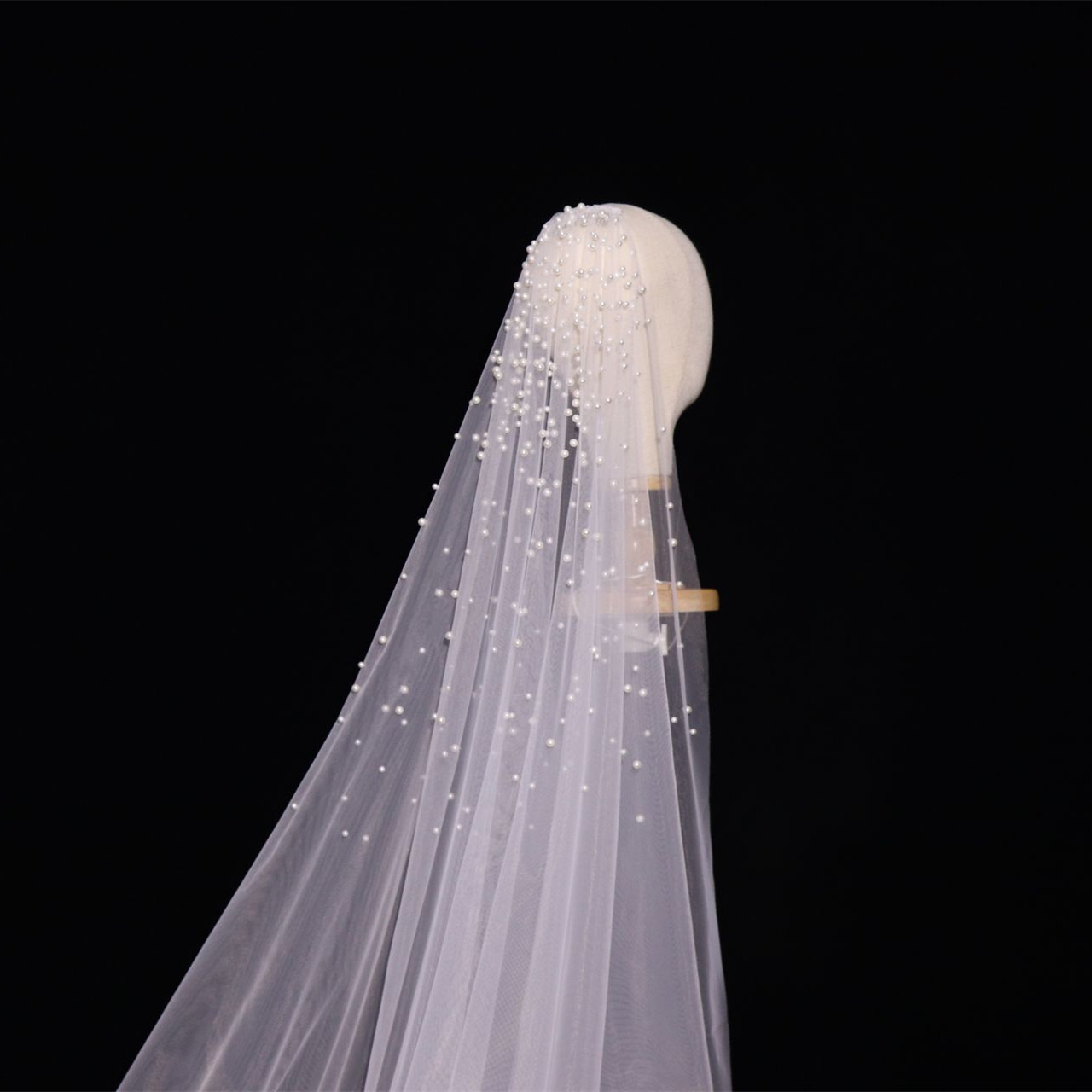 Korean Beautiful Pearl Headdress Super Long Bride