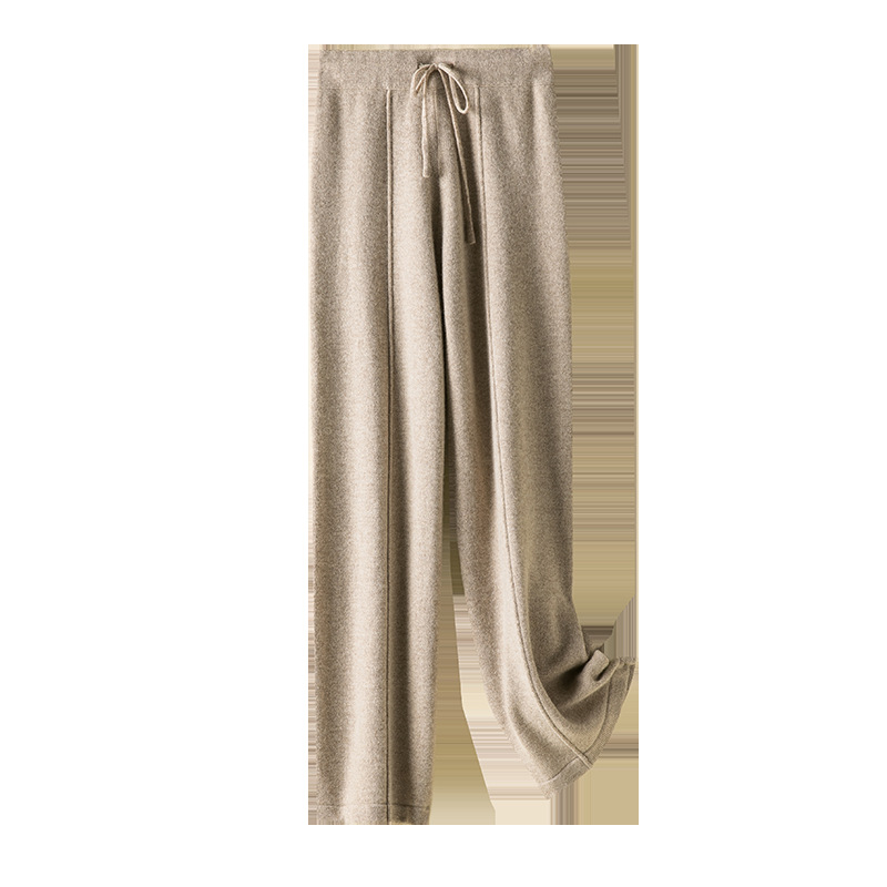 Title 5, Straight cashmere knitted wide leg pants