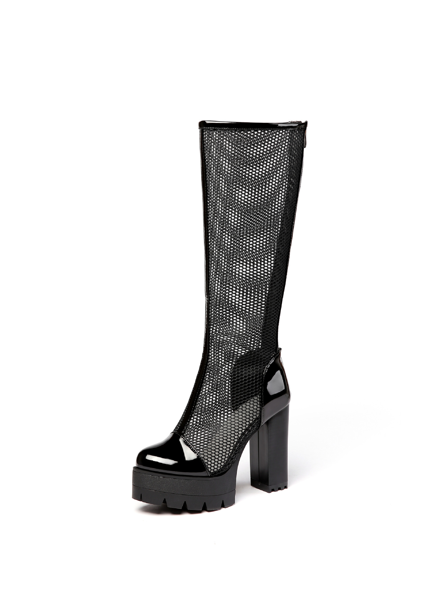 Title 5, Mesh Thick Heel Hollow High-top Waterproof Plat...