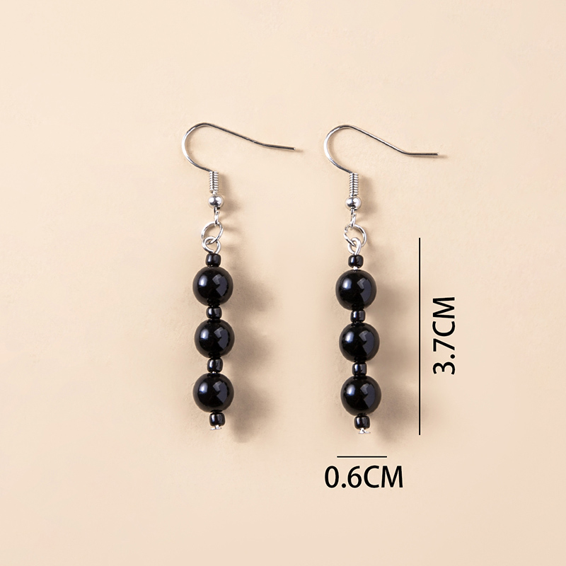 Anime Tokyo Revengers Imaushi Wakasa Earrings Vintage Black Beads Pendant Dangle Earrings