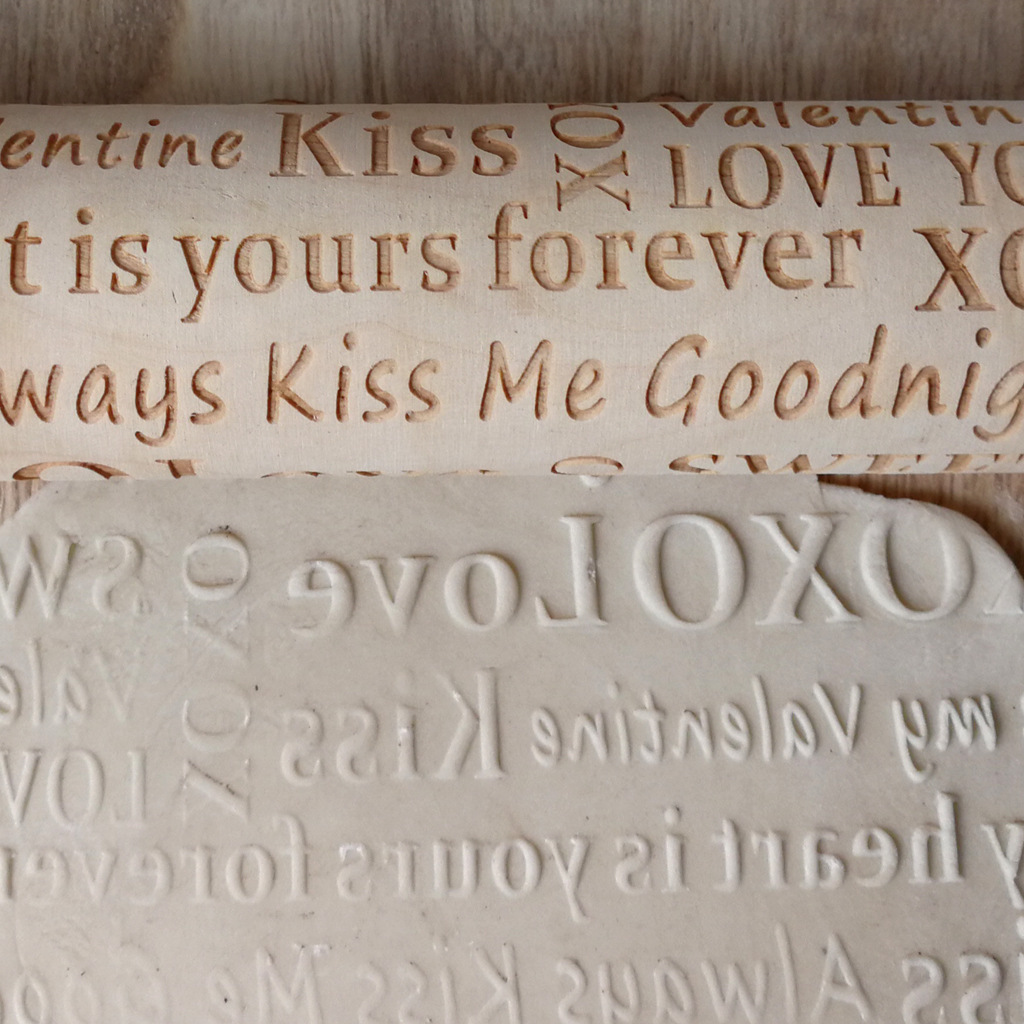 Title 5, Wooden Valentines Day Letters Rolling Pin Engr...