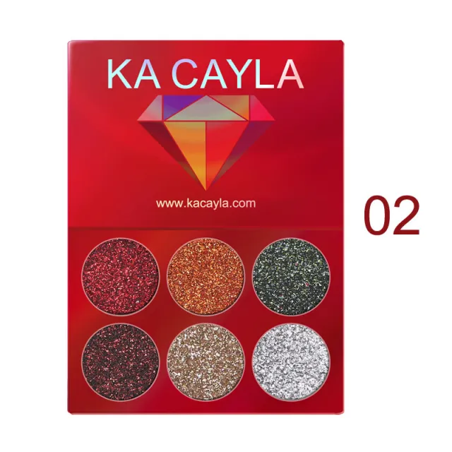 Creative 6 Colors Diamond Sequin Eyeshadow Palette 2 Style - Shop at LoveMi