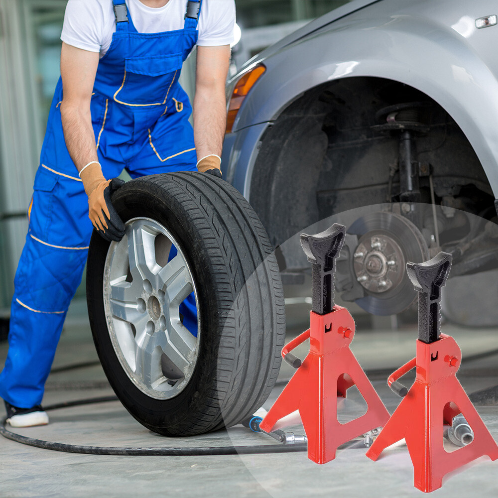 2Pcs Axle Stands FloorJack Heavy Duty Lifting 3 Ton Capacity Stand Car CaravanUK — foto 8