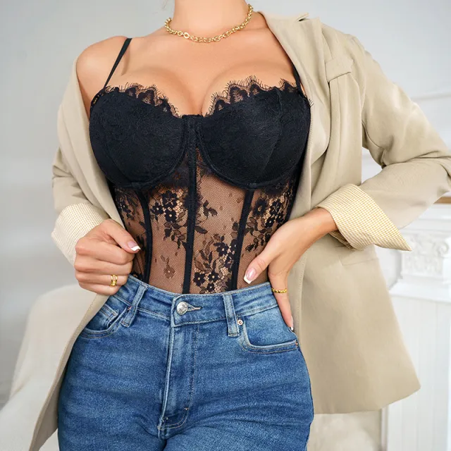 Women's Fishbone Wrapped Breast With Small Buckle Strap Black - Shop at LoveMi