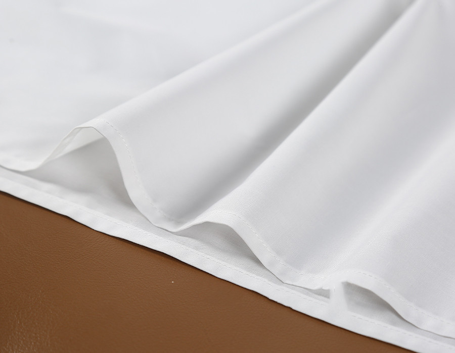 Unique Sleeve Cotton Shirt Short Sleeve Top White Western Style