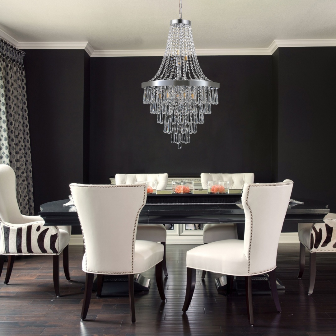 Same As W1340P143191-L5004-500-C 20 Chrome Crystal Chandelier With Adjustable Height, Modern Ceiling Light Fixture For Living Room, Dining Room, Staircase, 11-Light E12 Bulb Base No Bulbs