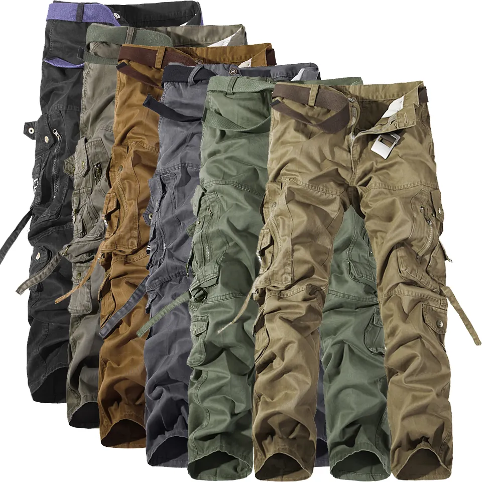 Men's Multi-pocket Cargo Pants Washed