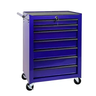 7-Drawer Rolling Tool Storage Cabinet With Detachable Top Tool Box, Universal Lockable Wheels, Adjustable Shelf, Locking Mechanism, Metal Tool Cart For Garage Workshop,Amethyst Cha