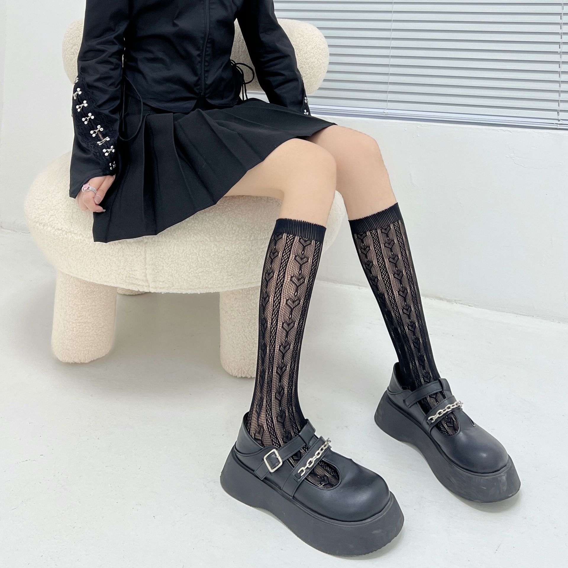 Spring And Summer Pure Desire Hot Girl Style Pentagram Stockings, Japanese Lolita Pantyhose, JK Thin Transparent Women's Socks