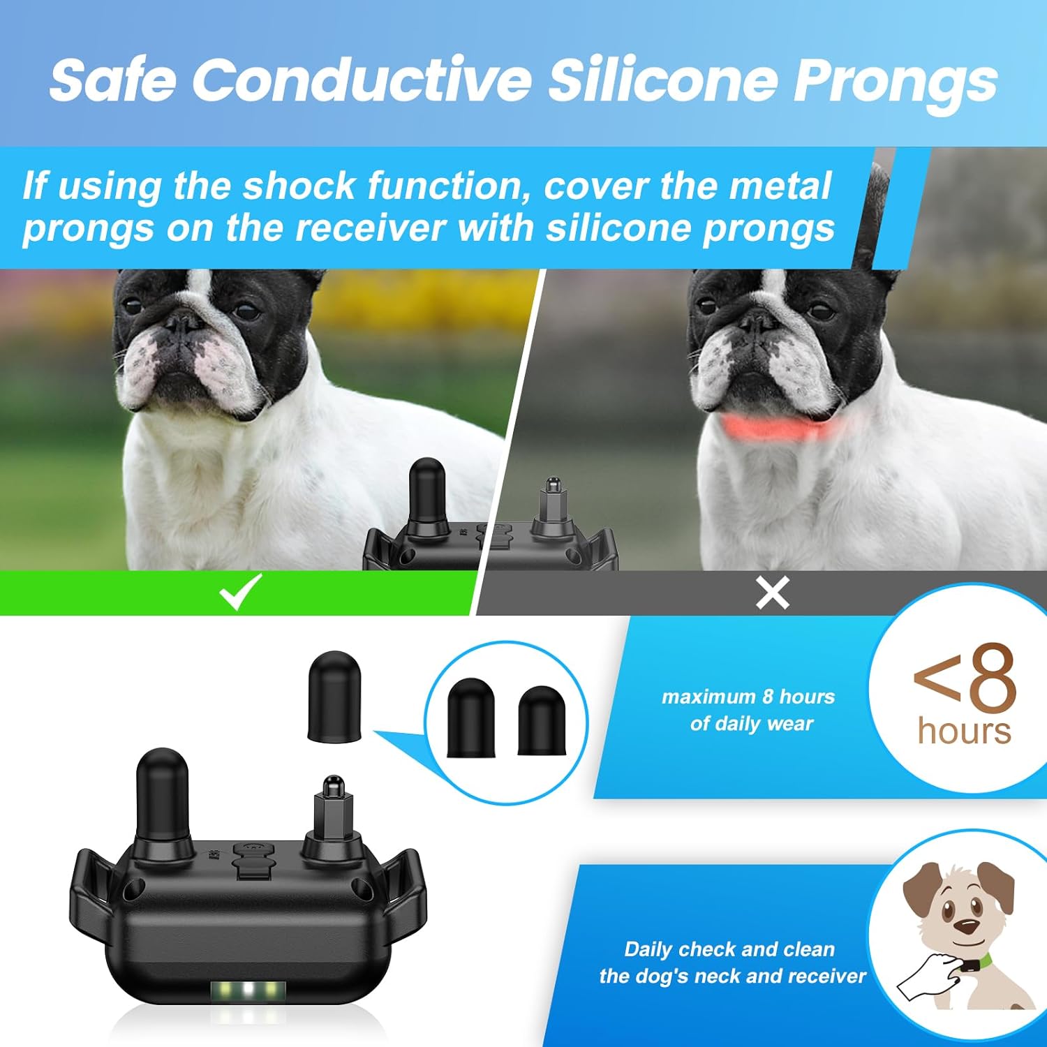 For 2 Dogs  Dog Training Collar Remote Control Anti Bark Vibration Pet Obedience Safe