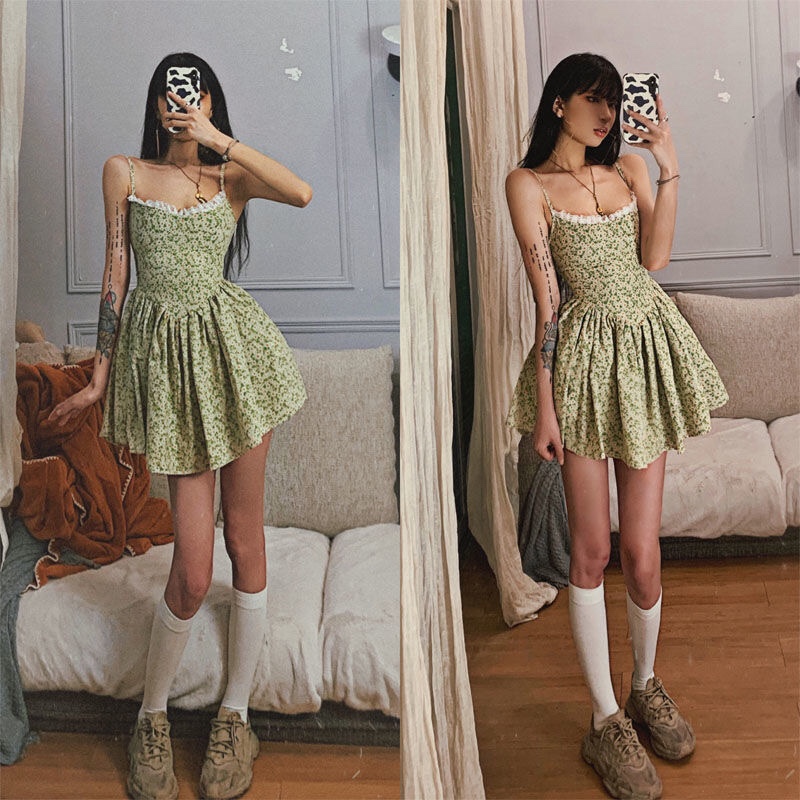 Green Pure Desire Slim Skirt With High Waist