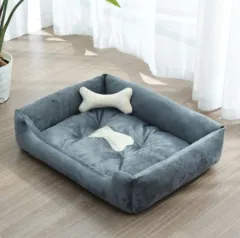 Kennel Four Seasons Golden Retriever Teddy Kennel Bed Mat Small Medium Dog - Dark Grey - View 1
