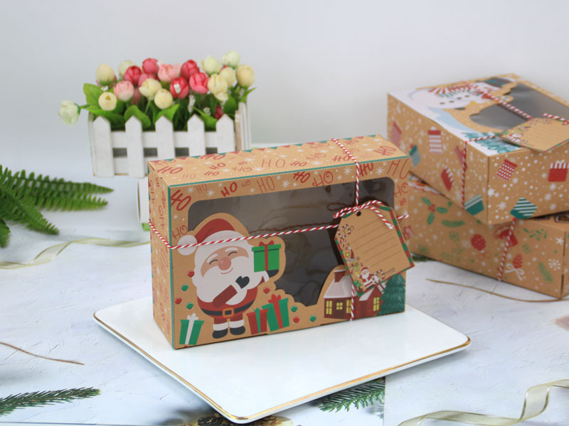 Title 2, Christmas Gift Box Candy Cookie Santa Snowman C...