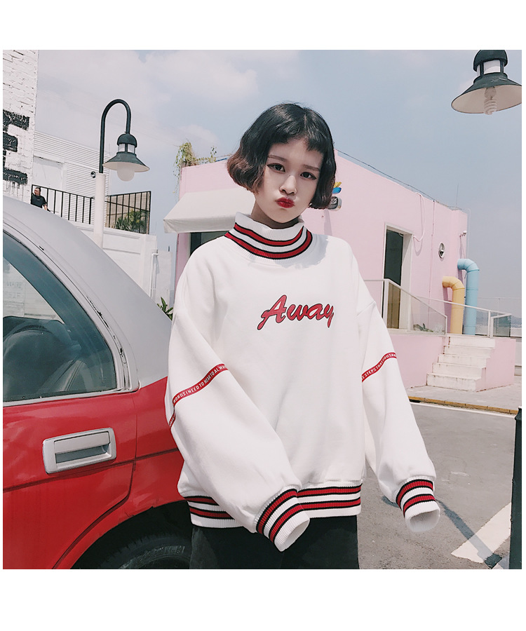 Title 14, High collar fake two long sleeves