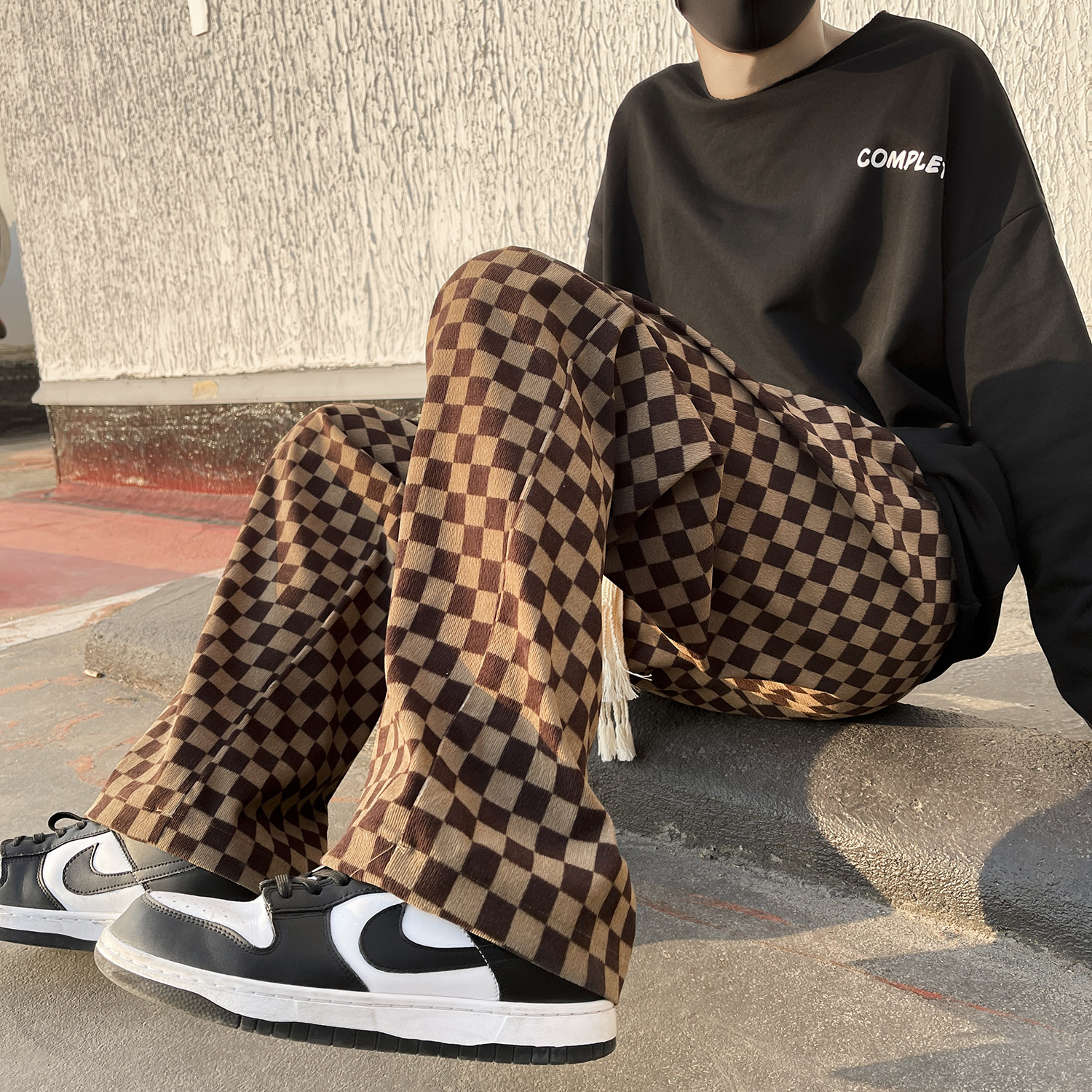 Title 3, Checkerboard Retro Sweatpants Hong Kong Style L...