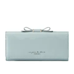 Ladies Large Capacity Long Clutch Wallet - Blue - View 1