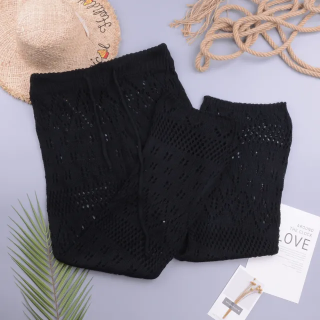 Fashion Sexy Lady's Openwork Knitted Trousers Black - Shop at LoveMi