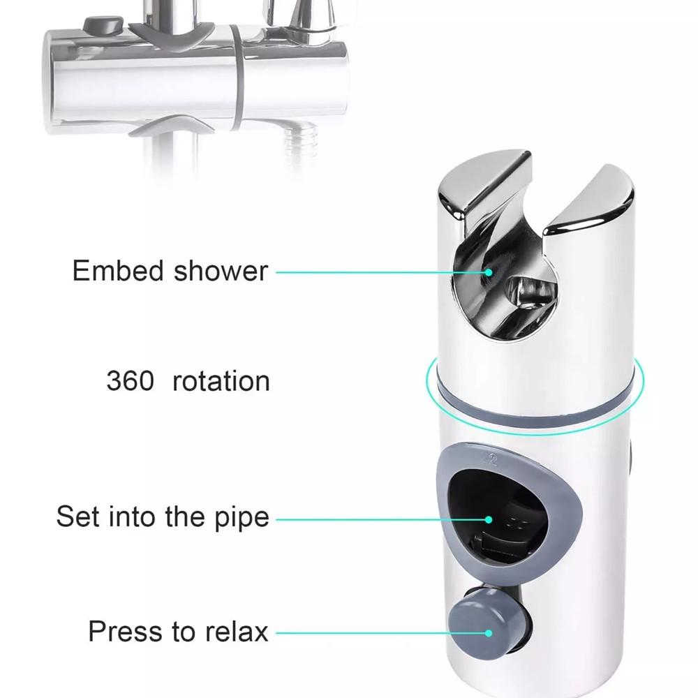 Bathroom Shower Kit Twin Head Square Fixed Riser Rail Bath Mixer Tap Set — image 6
