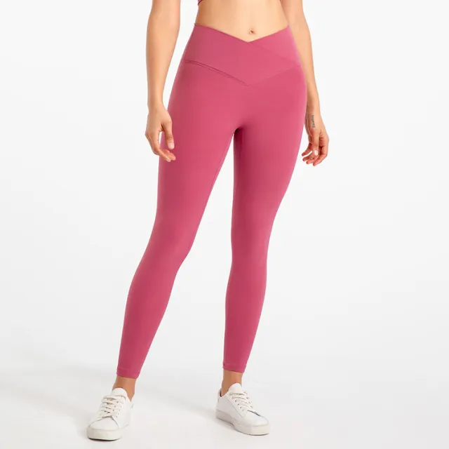 Nude Feel YogaCross Style No T line Outer Wear Running Workout Ankle Length Pants Cerise - Shop at LoveMi