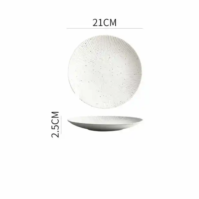 Porcelain Simple Round Ceramic Simple Plate Sesame White - Shop at LoveMi