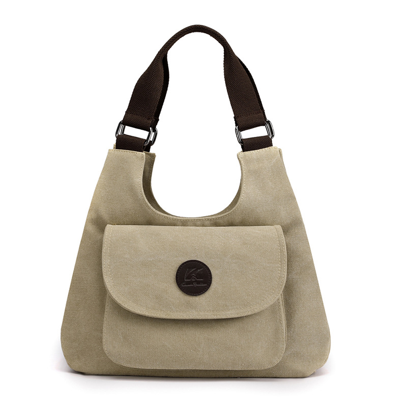 Casual Lady Messenger Female Bag Canvas Female Shoulder Bag Khaki - Shop at LoveMi