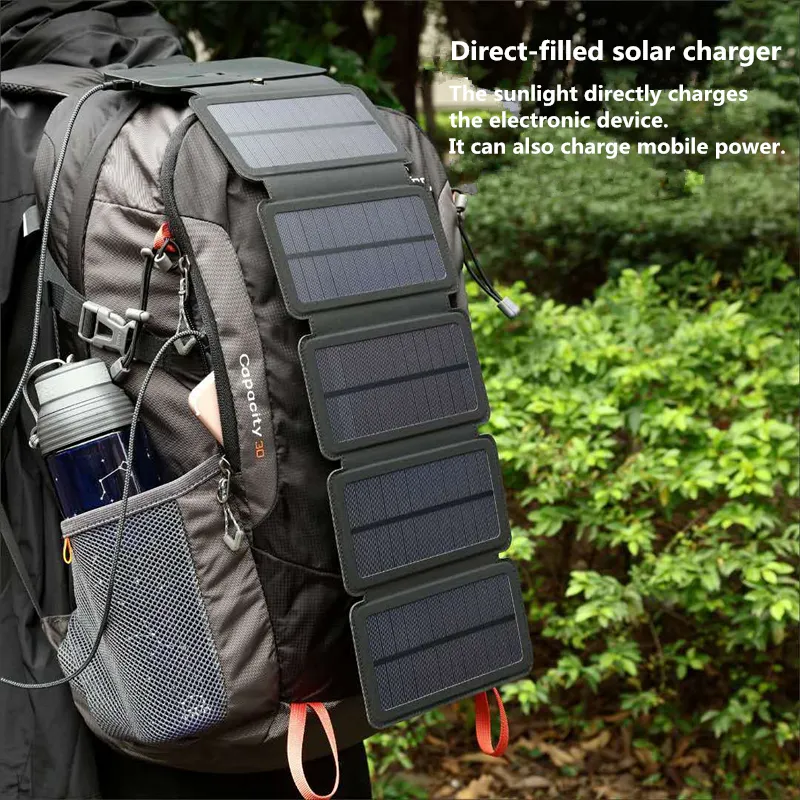 Outdoor Folding Solar Panel Charger Portable 5V 2.1A USB Output Devices Camp Hiking Backpack Travel Power Supply For Smartphones – image 3