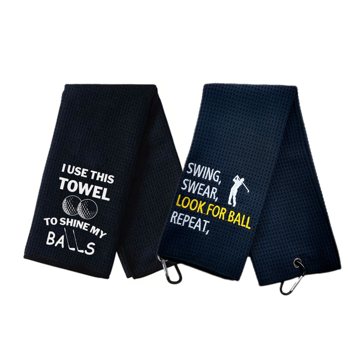 Two-piece Set Super Water Absorbent Printed Microfiber Embroidery Golf Towel_voghion.com