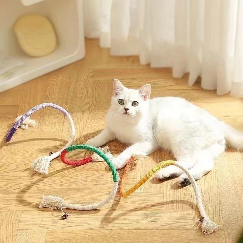 3pcs Catnip Rope Cat Chew Toy Teeth Cleaning Interactive Kitten Teething Play 70cm