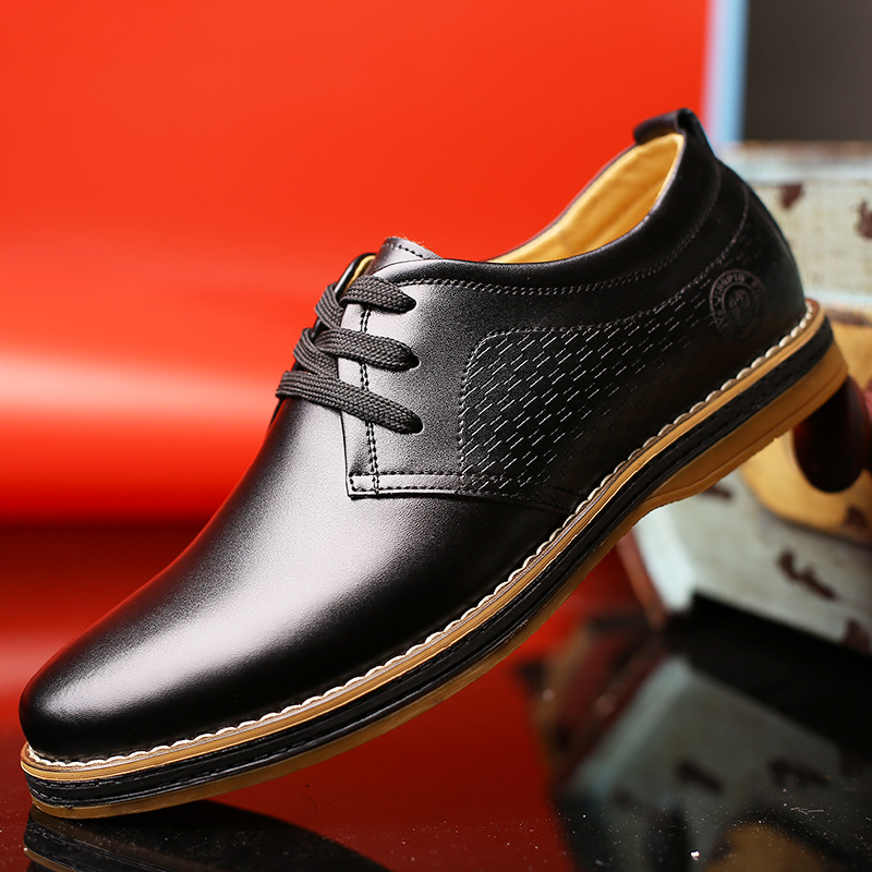 Title 3, Round Toe Lace Up Leather Men