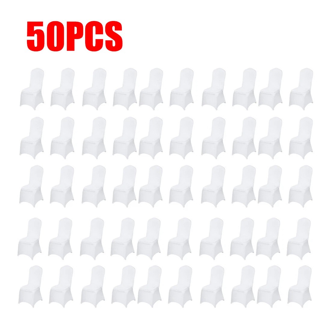 50PCS Stretch Spandex White Folding Chair Covers Gorgeous Formal Chairs — image 8