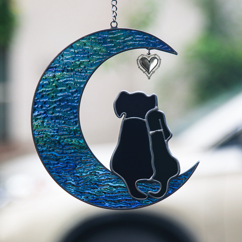 Title 7, Creative Moon Couple Dog Ornaments Colorful Wat...