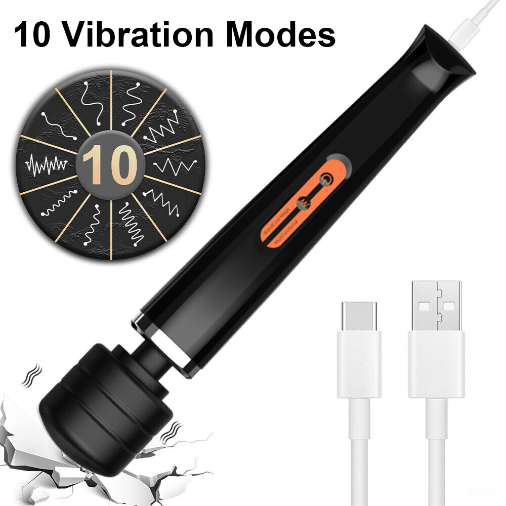 Body Wand Vibrating Massager USB Rechargeable 10 Modes Speed Pleasure Stick — image 2