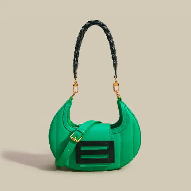 Small Group Design Underarm Bag Female Crescent Green - Shop at LoveMi