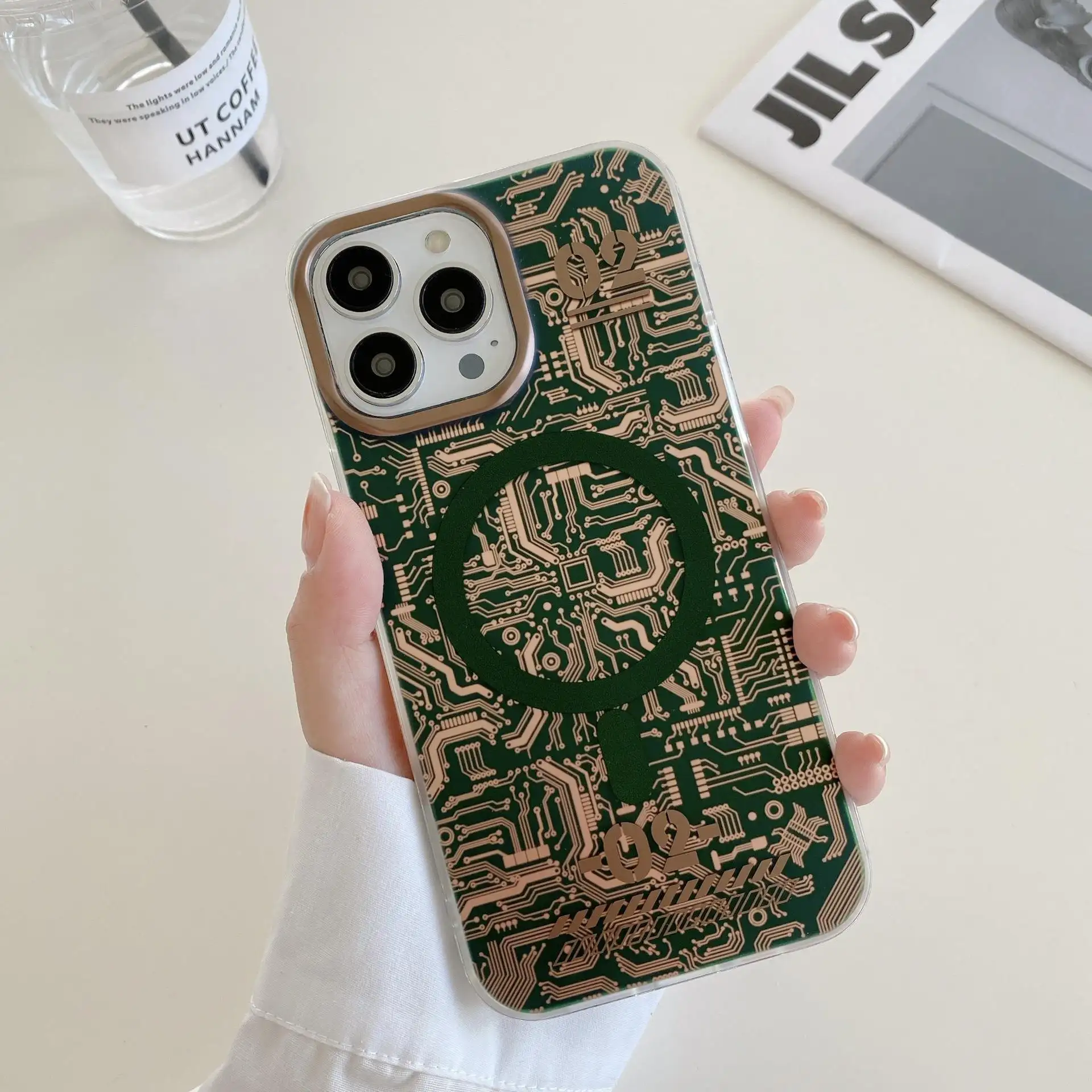 Gold Plated Circuit Board Magnetic Shockproof Phone Case