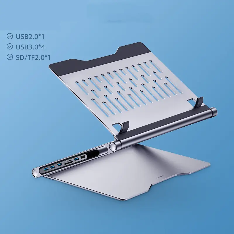 Lapstop Stand With 8-in-1 Docking Station