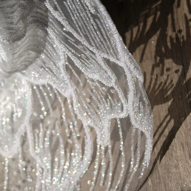 Wedding Dress Designer Fabric Mesh Cutout White - Shop at LoveMi