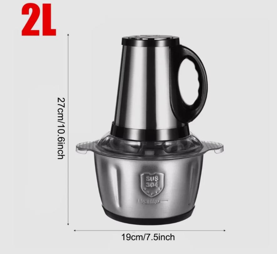 2L Electric Chopper Food Processor Multi Blender Meat Grinder Vegetable Mixer UK
