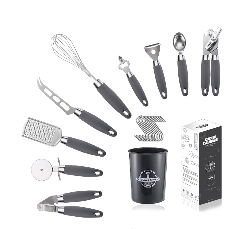 Title 8, Stainless Steel Kitchen Utensils Set With Rubbe...