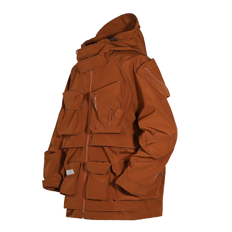 Hooded Work Clothes Three-dimensional Multi-pocket Jacket