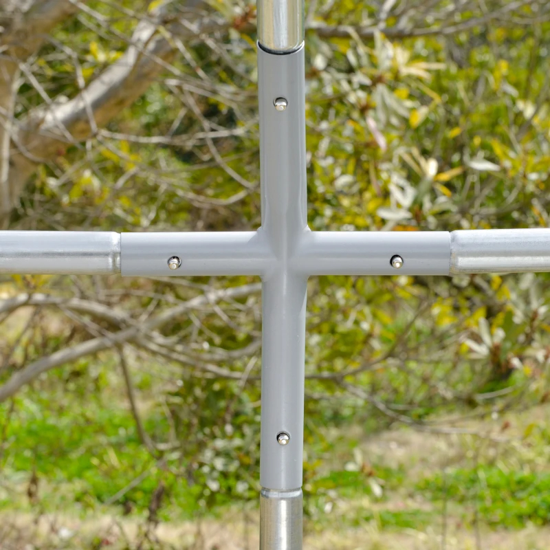 Large Chicken Coop Metal Chicken Run With Waterproof And Anti-UV Cover, Dome Shaped Walk-in Fence Cage Hen House For Outdoor And Yard Farm Use, 1Tube Diameter,