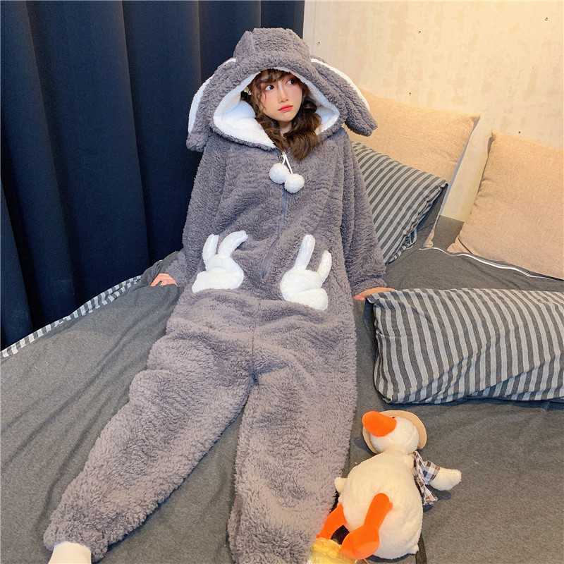 Title 2, Cute Homewear Pajamas One-Piece Winter Anime Co...