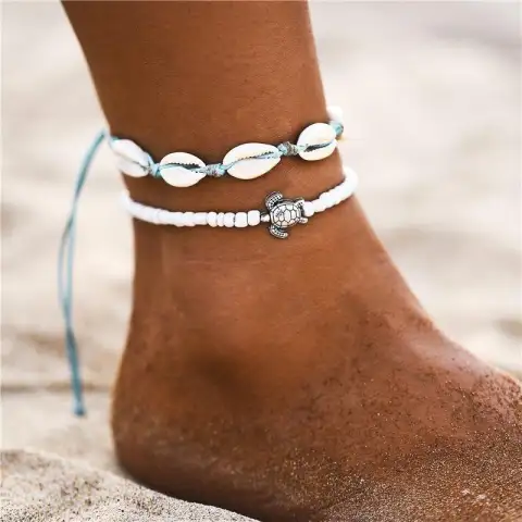 Simplicity Anklets Green Blue Color Star Fish Anklet Women