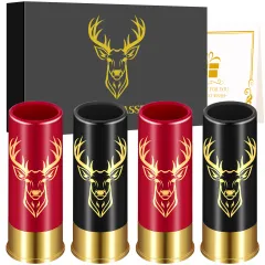 4 Deer Heads 1.5 Ounces - Reusable High-quality Plastic Bullet Cup, Suitable For Whiskey, Cocktails, And Wine, Perfect For Bars, Parties, And Gifts... - View 1